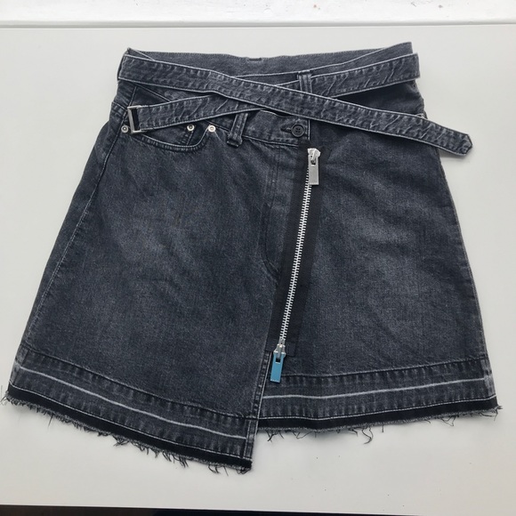Sacai Black Denim Zipper Skirt - Picture 3 of 12